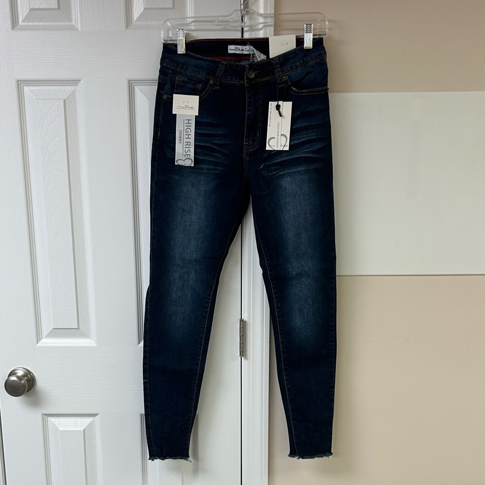NWT Vince Blue Juniors High Rise Skinny Distressed Jeans